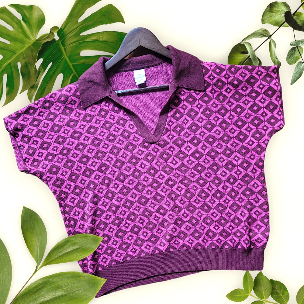 Joie Knit Collared Top, sz XL
